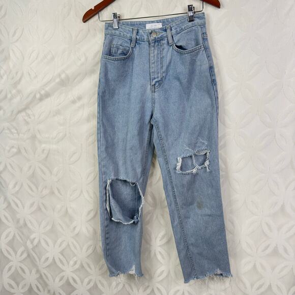 OAK+FORT High Rise Ripped Distressed Mom Baggy Jeans Size 25 - Picture 3 of 11